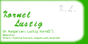 kornel lustig business card